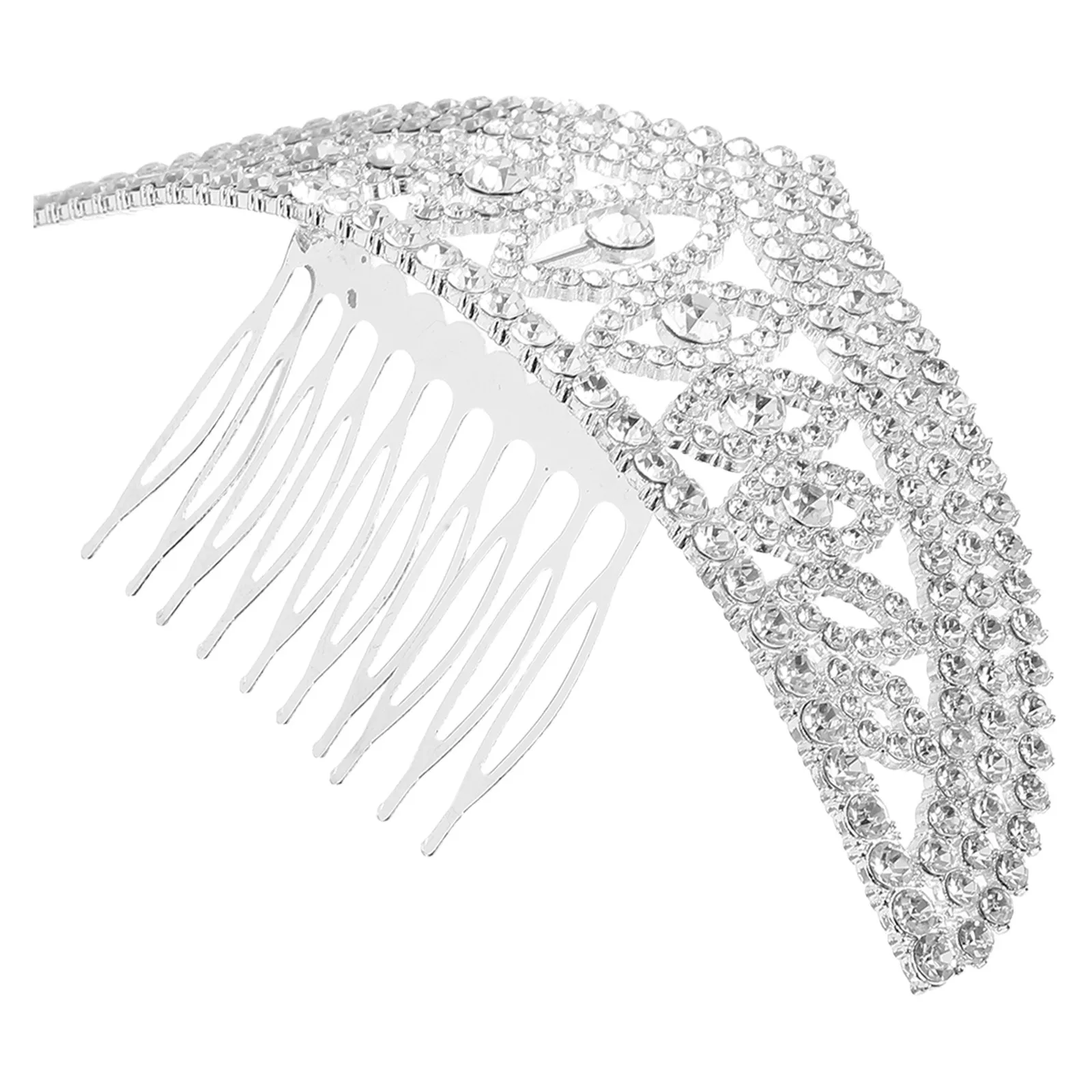 Crystal Bridal Crown Alloy Princess Tiara for Wedding Birthday Performance Headpiece Elegant Hair Comb Water Drop Jewelry