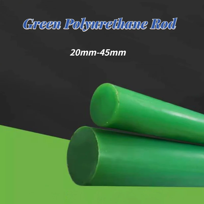 1Pcs Green Polyurethane Rod Cow Tendon Elastic Rubber Uni Glue PU Rubber Round Bar Processing Diameter 20mm-45mm