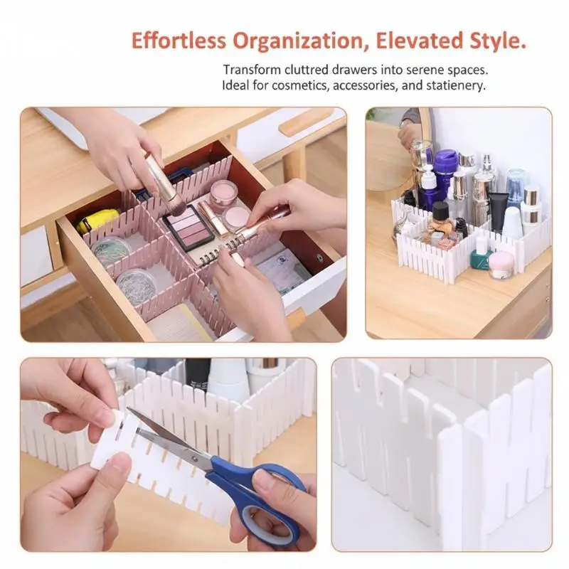 Household Storage Cabinet Adjustable Divider Board 4pcs Set Flexible DIY Organizer for Bedroom Closet Accessories