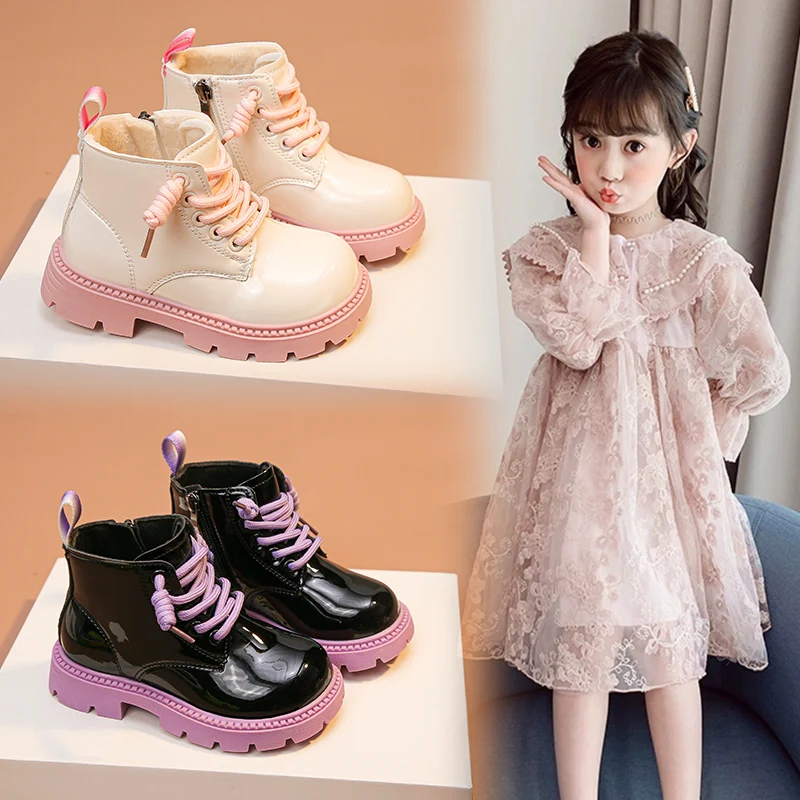 

Girl's Autumn Thick and High Quality Boots Platform Zipper Sweet Kids Short Boot Fashion Daily Children Hot Selling Boot