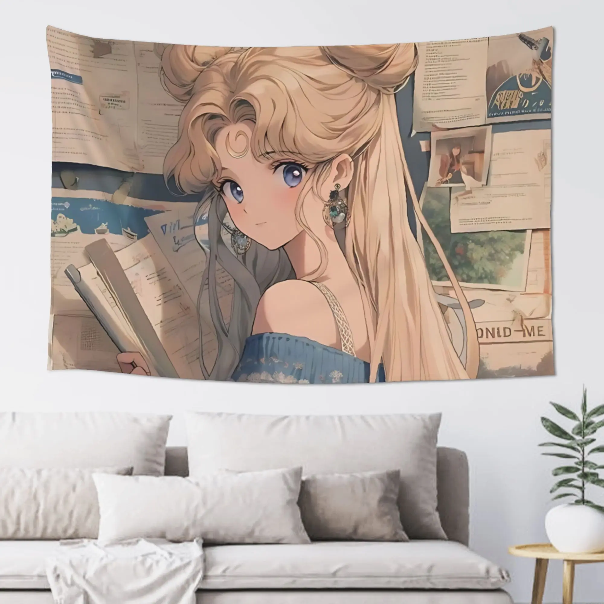Cutecore Sailor Moons Tapestry Bedroom Decoration  Wall Hanging Blanket Tapestry Cool Stuff For Room