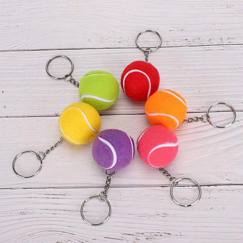 24Pcs Tennis Keychain Wallet Key Chain Tennis Key Ring Exquisite Mini Keychains Ball Keychain for Men Adorable Keychains