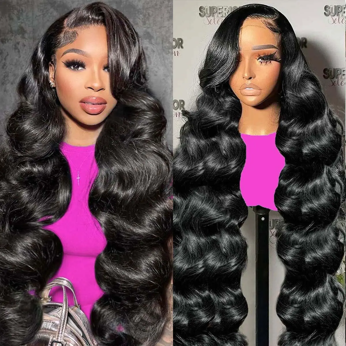 46 50 Inch Transparent 360 Full Lace Frontal Wig 13x4/6 Body Wave HD Lace Front Human Hair Wigs For Women Brazilian Frontal Wig