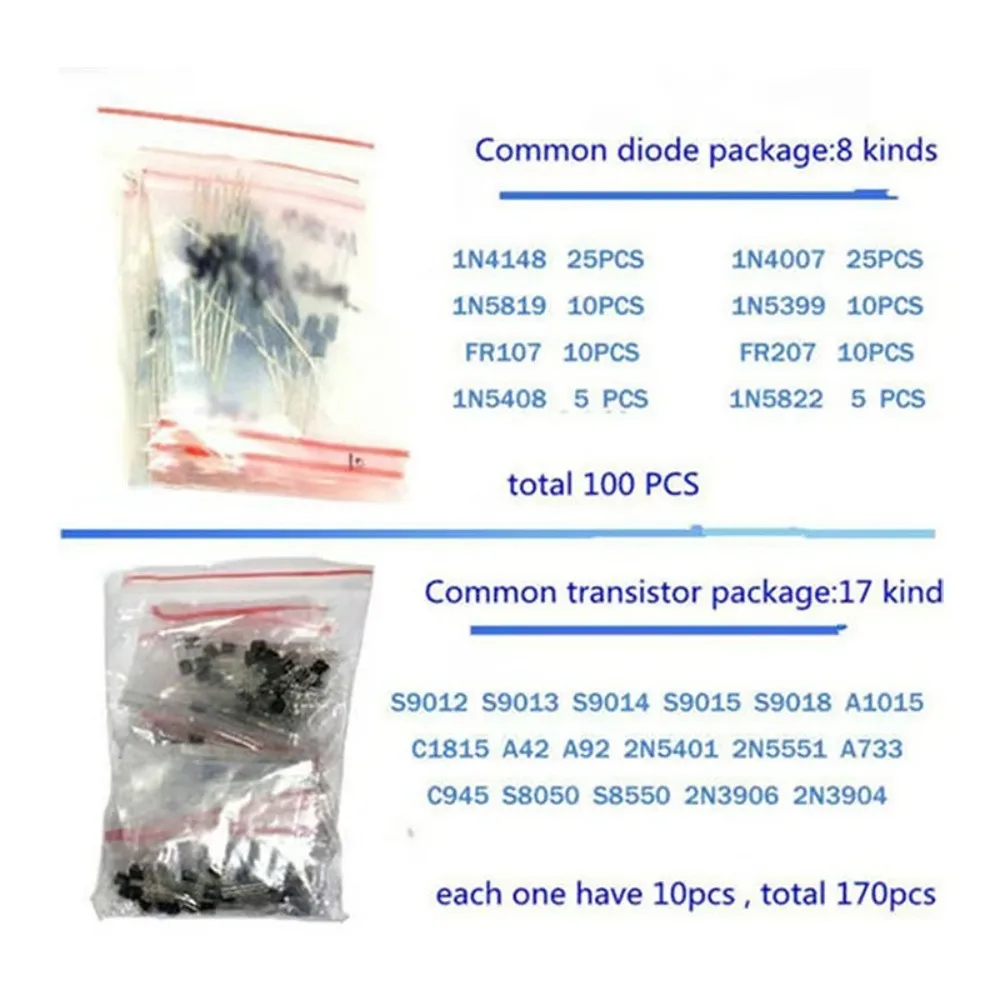 1390PCS Electronics Component Kit Resistors Capacitors LEDs Transistors Ceramic Capacitors Assortment with Storage Box for DIY P