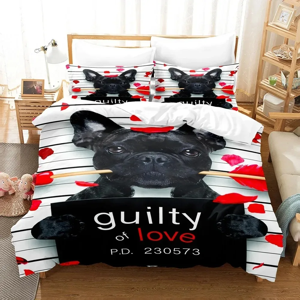 

2014 Cute Dog Bedding Set Single Twin Full Queen King Size Pet Dog Bed Set Teenager Bedroom Duvetcover Sets 3D Print