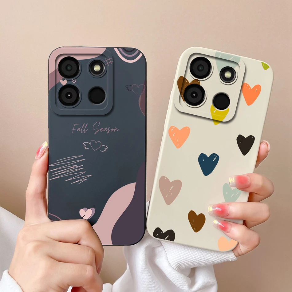 Funda de teléfono para itel A60 A60S, carcasa trasera divertida para itelA60, protección de cámara, suave y Original, silicona líquida