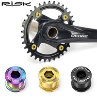 Pernos de fijación de engranajes de riesgo de 6,5mm para bicicleta plegable MTB, tornillos de bloqueo de bicicleta de aleación de titanio, pernos fijos de rueda de cadena de plato para XT