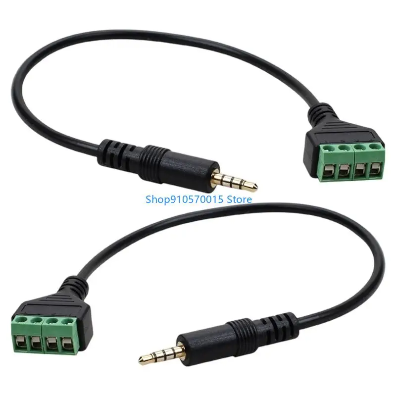 B95C Gold Plateds 3.5mm TRRS Male Jacks to 4 Screw Terminals Adapters Cable 30cm Stereo Sound