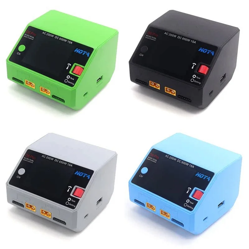 

HOTA D6 Pro Smart Charger AC200W DC650W 15A for Lipo LiIon NiMH Battery with iPhone Samsung Wireless Charging