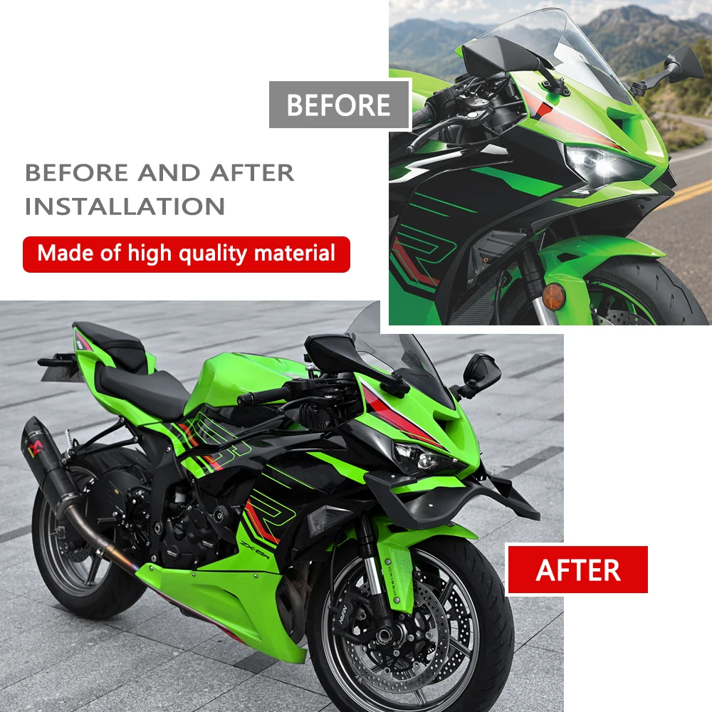 For Ninja ZX-6R 2025 Motorcycles Side Front Spoiler Winglet Wind Wing Deflector For Kawasaki ZX6R ZX 6R Ninja ZX-6R 2024-2026