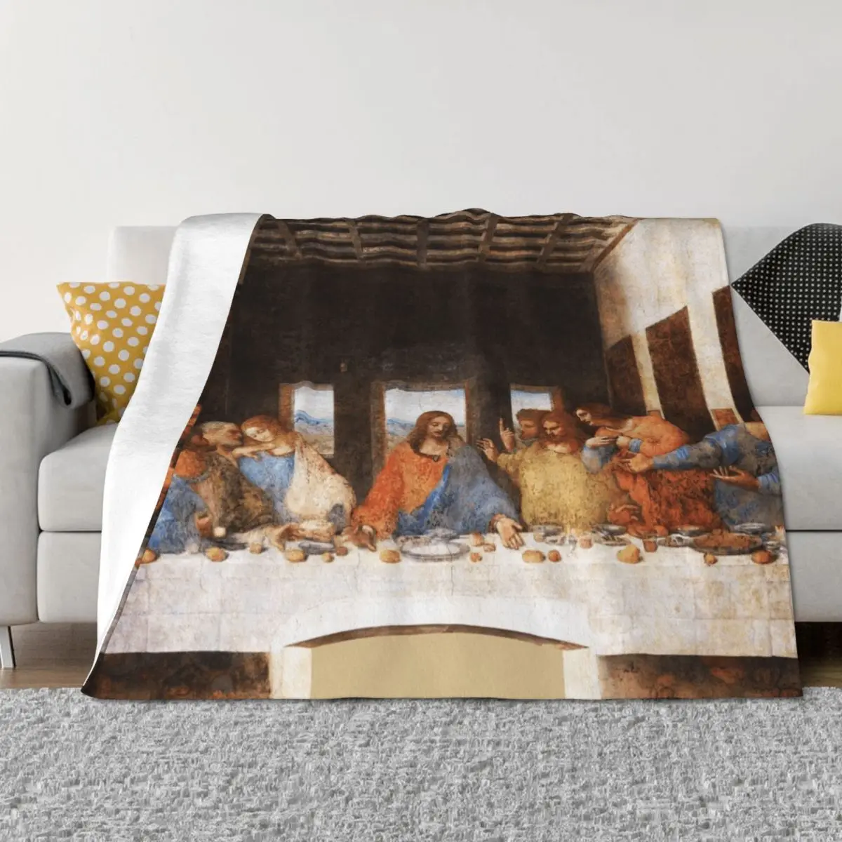 

The Last Supper by Leonardo Da Vinci Throw Blanket Thermal Shaggy Sofa Throw Blankets
