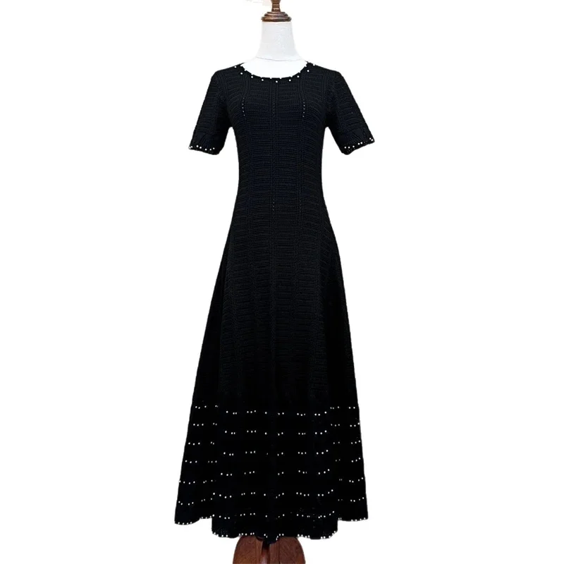 Robe longue sans manches avec perles découpées, Style français, Sexy, épaules dénudées, robe d'été pour femmes, fête de mariage, soirée, Date romantique