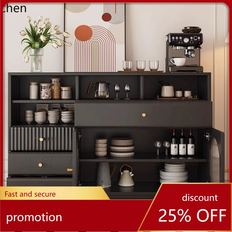 HXL modern simple storage cabinet solid wood storage kitchen light luxury tea restaurant storage chest cabinet