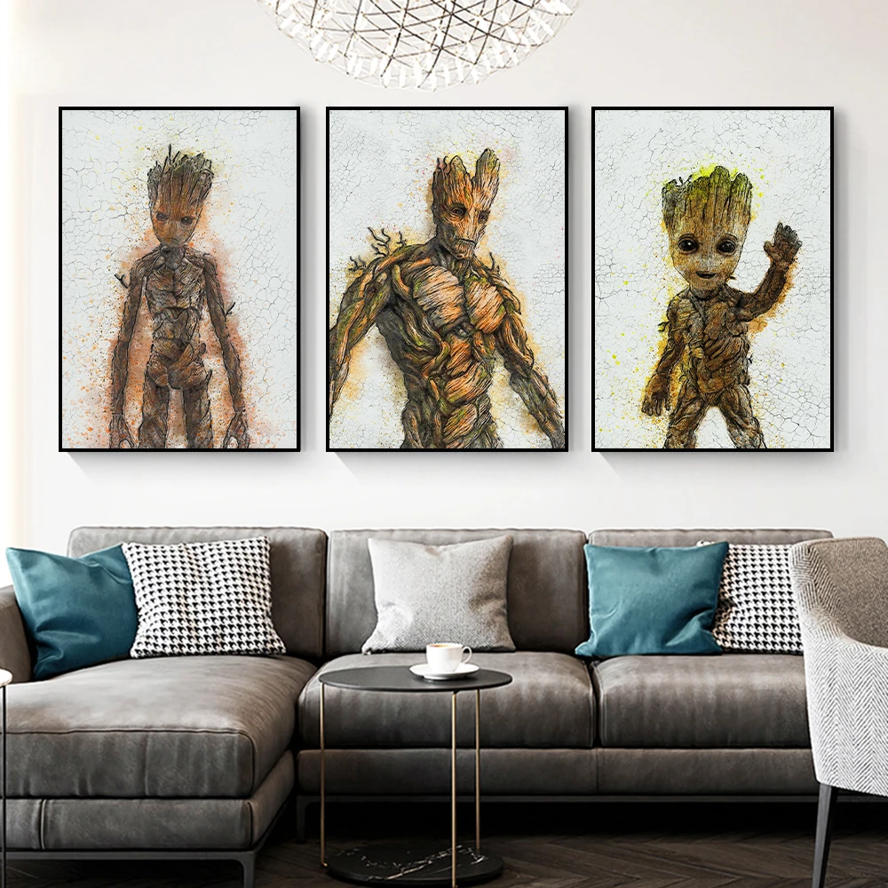 

Marvel Avengers Guardian of the Galaxy Posters And Prints Groot Picture Canvas Painting For Nordic Child Bedroom Wall Decoration