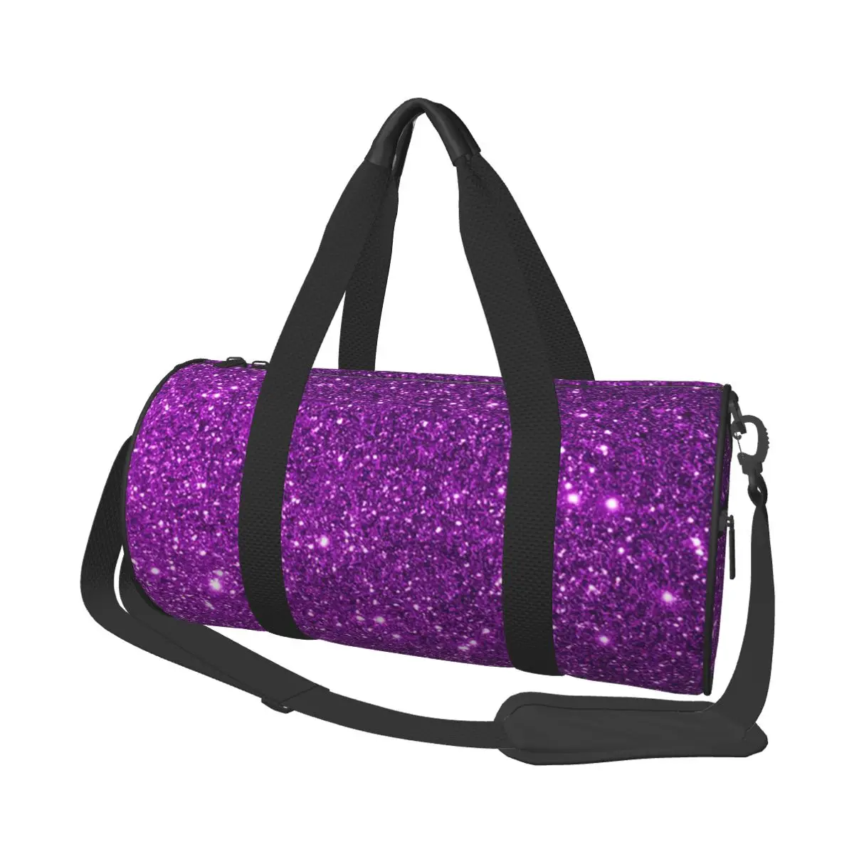 

Purple Sparkly Glitter Large Duffle Gym Bag Multi-Functional Duffle Travel Bags Handbags Fitness bag