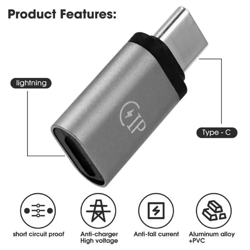 

Адаптер для освещения «мама» на USB C «папа», для освещения адаптера USB C для зарядки iPhone 15/15 Pro, iPad Air, Samsu