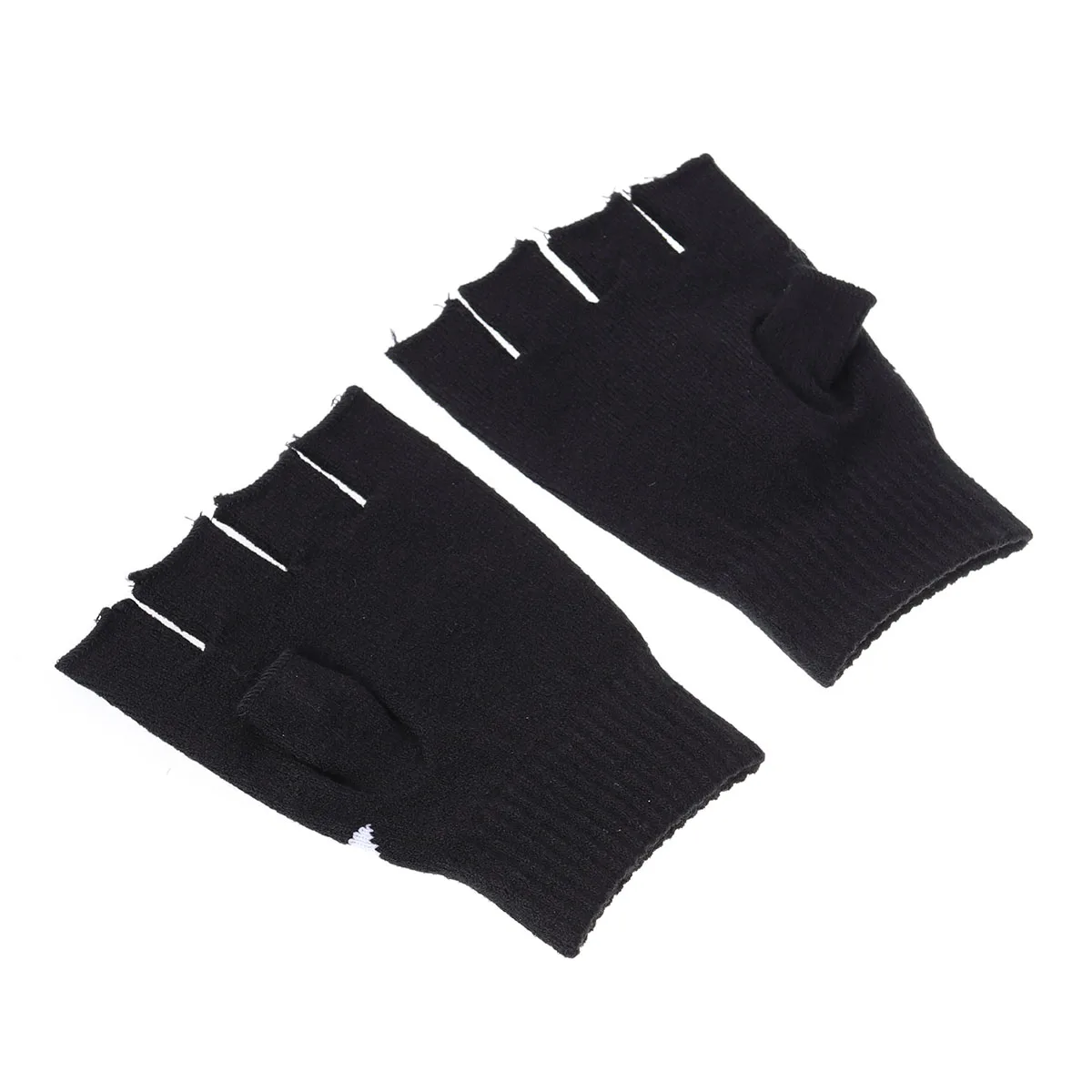 

Knit Gloves Half Finger Breathable Shock Absorbing Anti Skid Warm Cycling Climbing Fishing Riding Fitness Halloween