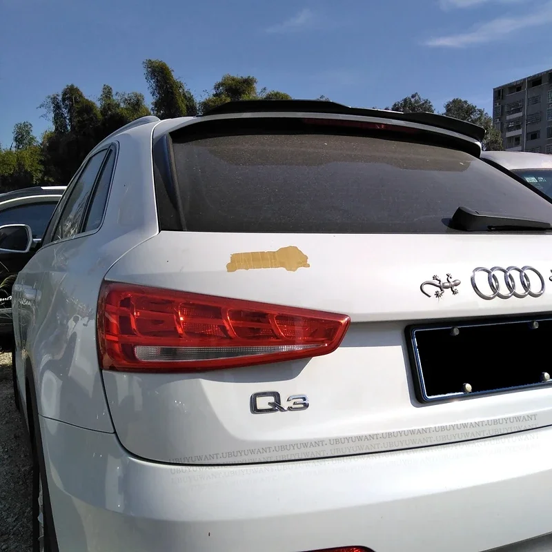 Für Audi Q3 Baujahr 2013-2016 Spoiler aus ABS-Kunststoff im Carbon-Look, Heckklappe, Dach, Heckflügel, Karosserie-Kit-Zubehör – Detail 2
