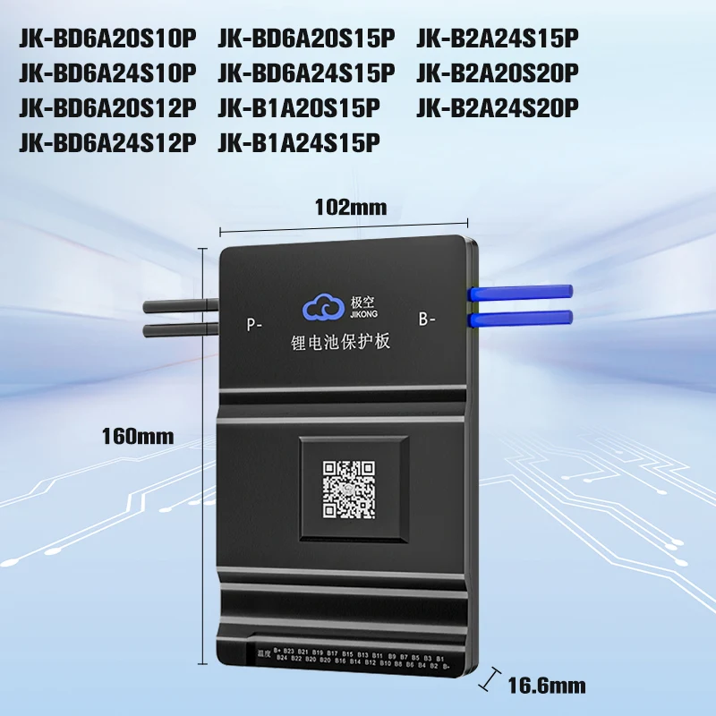 Jk BMS B2A20S20P 8S 20S 200A 350A 10S 14S 16S 17S 24V 36V 48V 60V 72V Smart Bluetooth Active Balance Lifepo4 Li-Ion Lto Battery