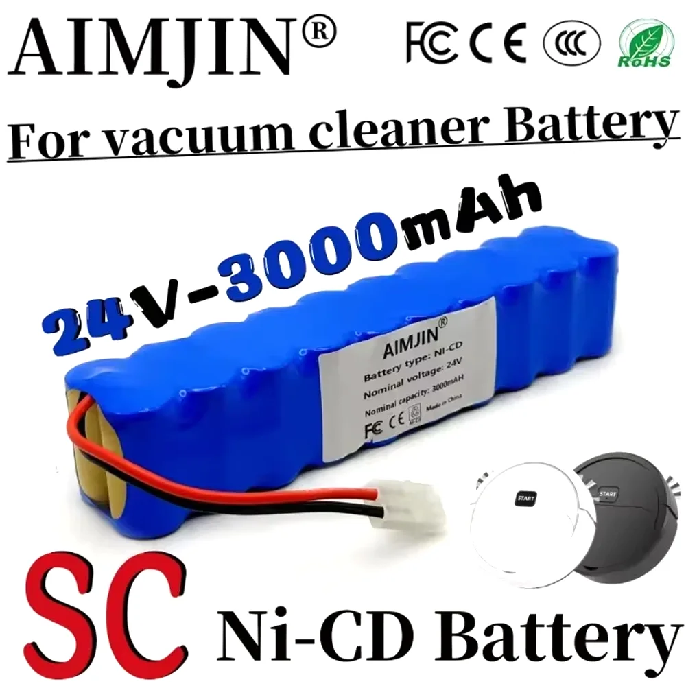 

24V Ni-CD Battery Pack SC Battery 3000mAh For Vacuum Cleaner Besen Air Force Extreme RH8770 RH8771WS RH877501 RH8779 RH877901