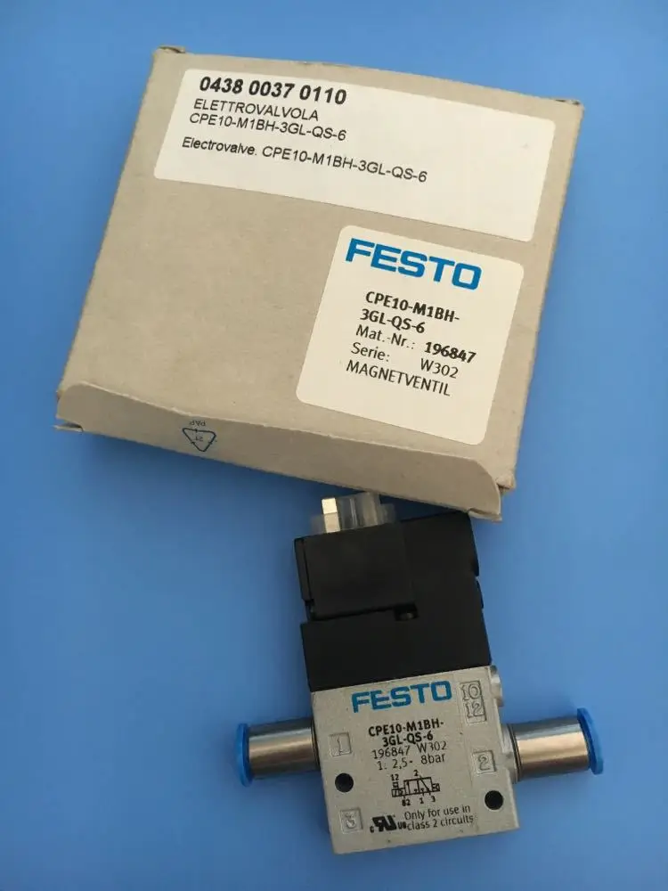 New Original Festo Solenoid Valve CPE10-M1BH-3GL-QS-6 196847