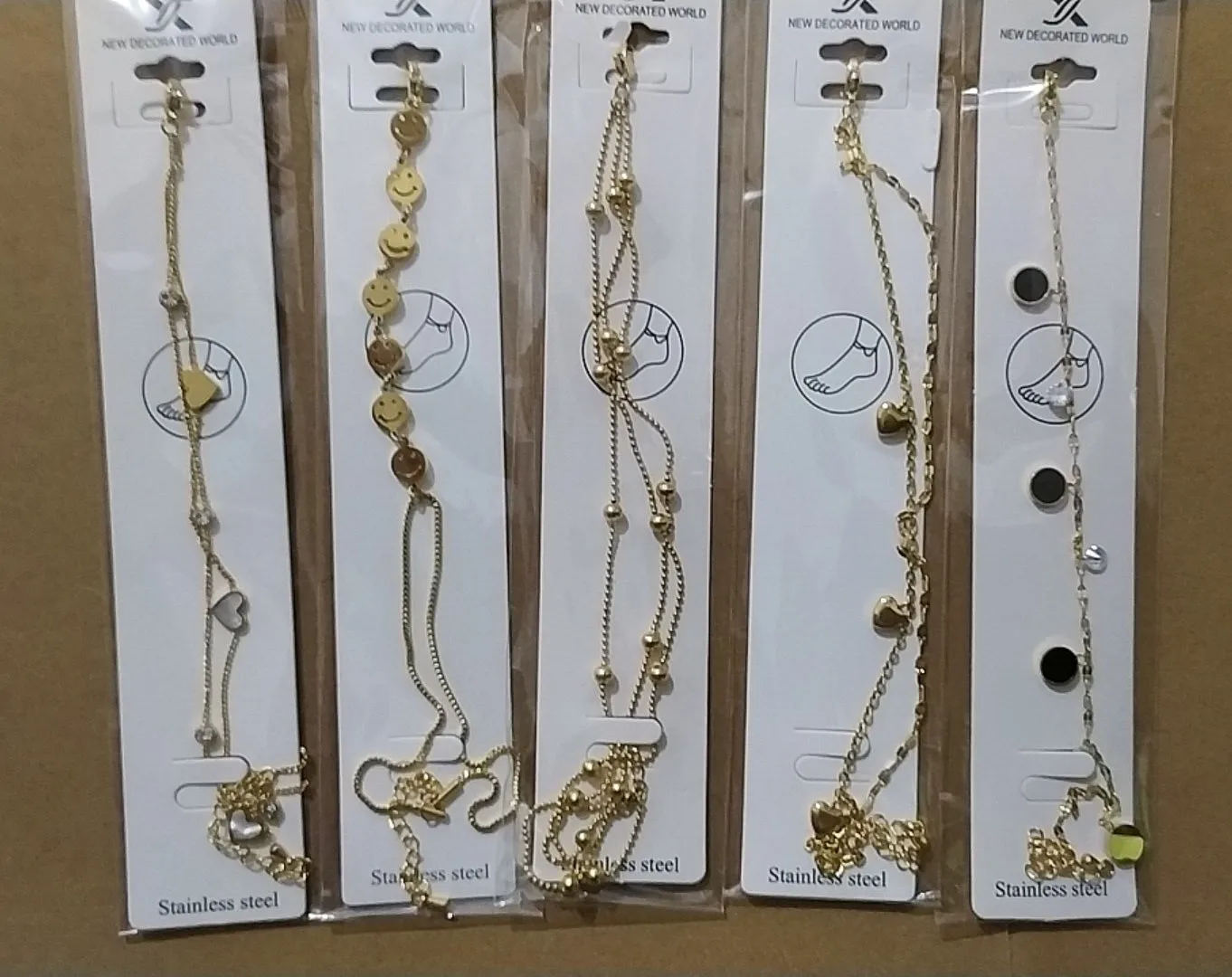 new fasion stainless steel womens anklets mix styes 10 pcs /lot