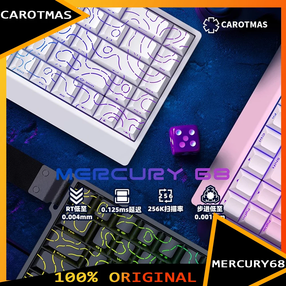 

IROK Carotmas Mercury68 клавиатура с магнитным переключателем, проводная, 8000 Гц, RT0,004 мм, механическая клавиатура, игровая клавиатура с низкой задержкой, геймер