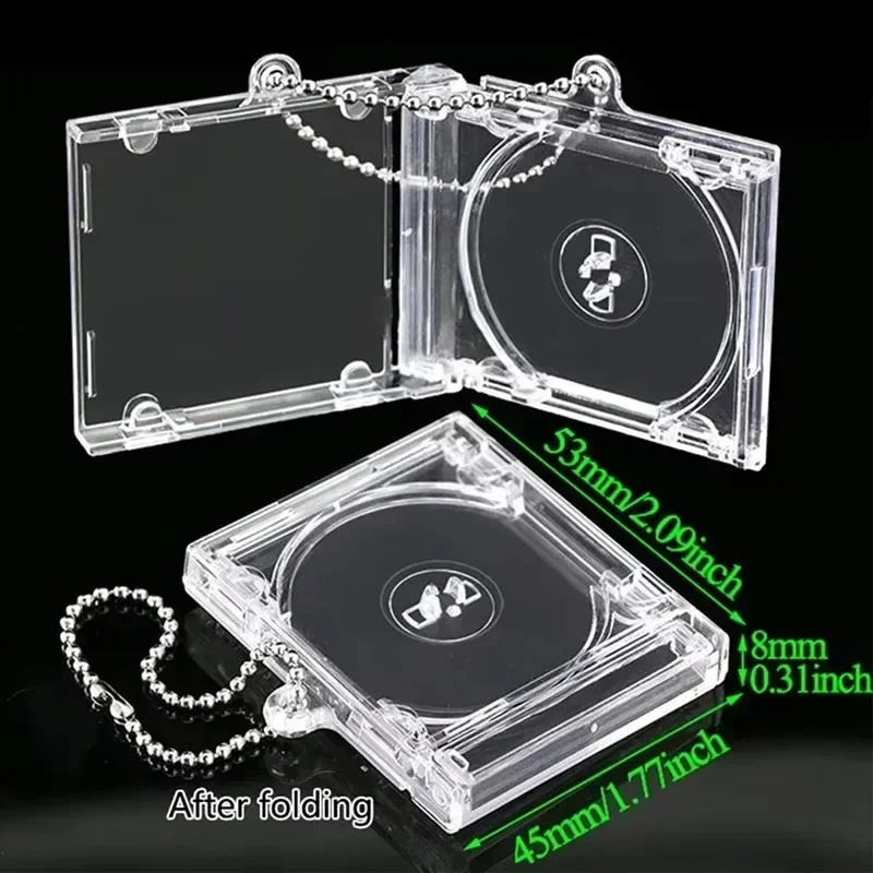 Blank Album Mini CD Case Keychain CD Player Keyring Peripheral Commemorative Album Key Holder for DIY Backpack Pendant New