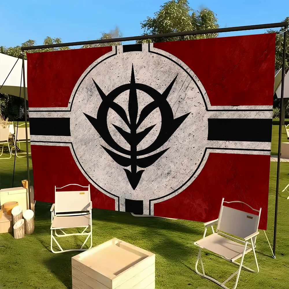 UP M-mobile Suit G-gun-dam Z-zeon Flag Decoration Outdoor Picnic Party Art Hanging Home Camping Party Banner