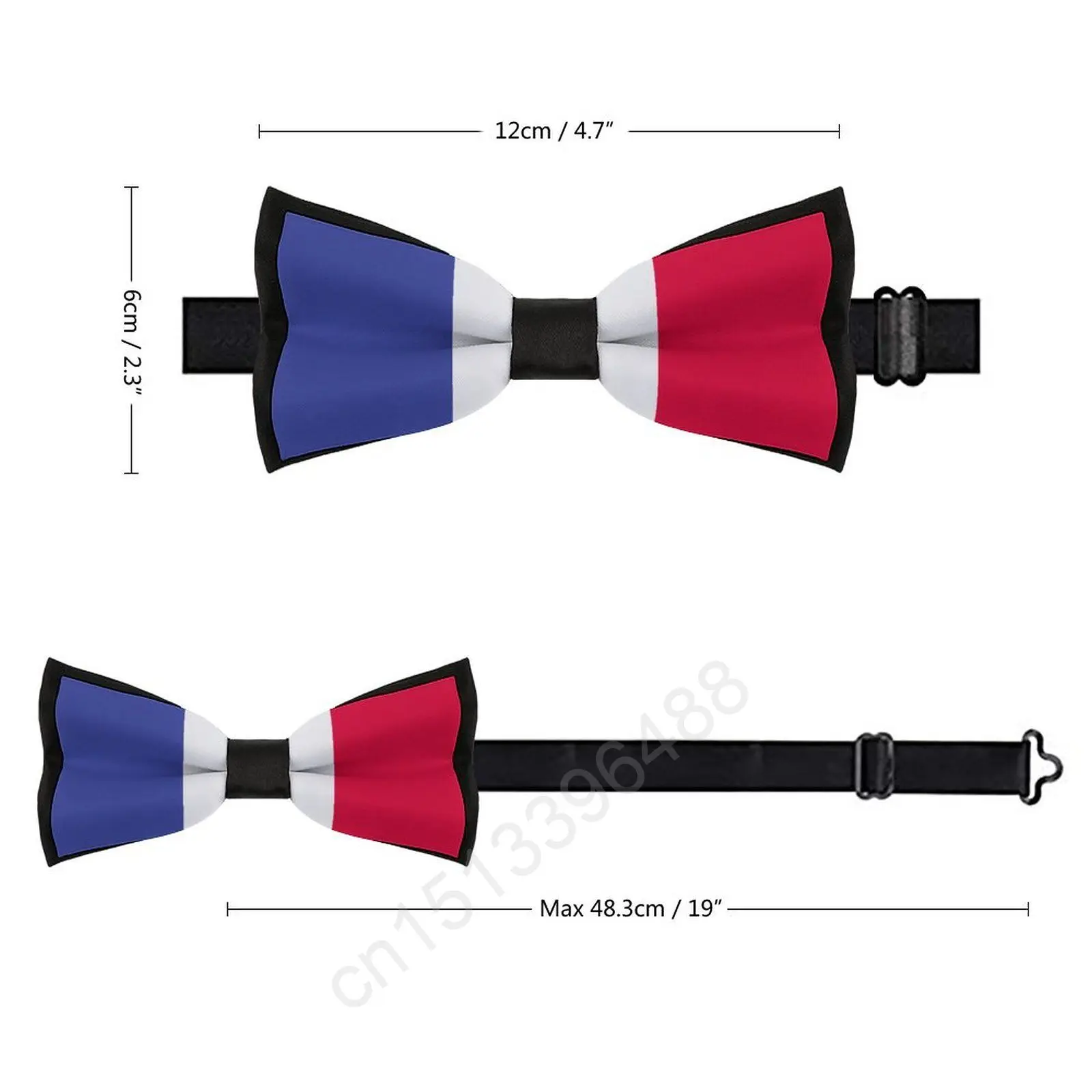 New Polyester France Flag Bowtie for Men Fashion Casual Men's Bow Ties Cravat Neckwear For Wedding Party Suits Tie