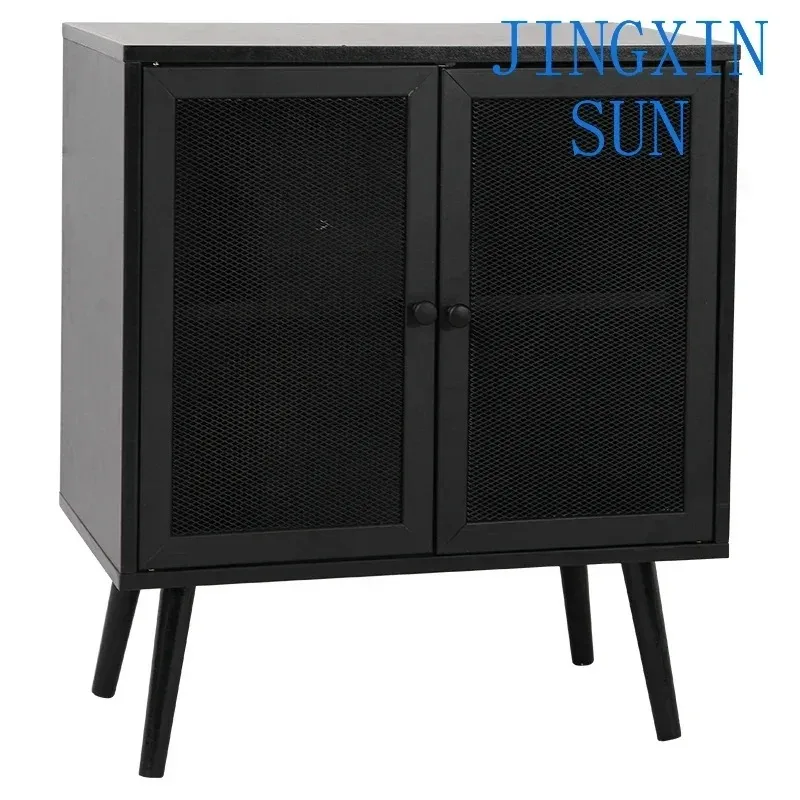 New arrival PB board storage cabinet with two metal mess doors home furniture