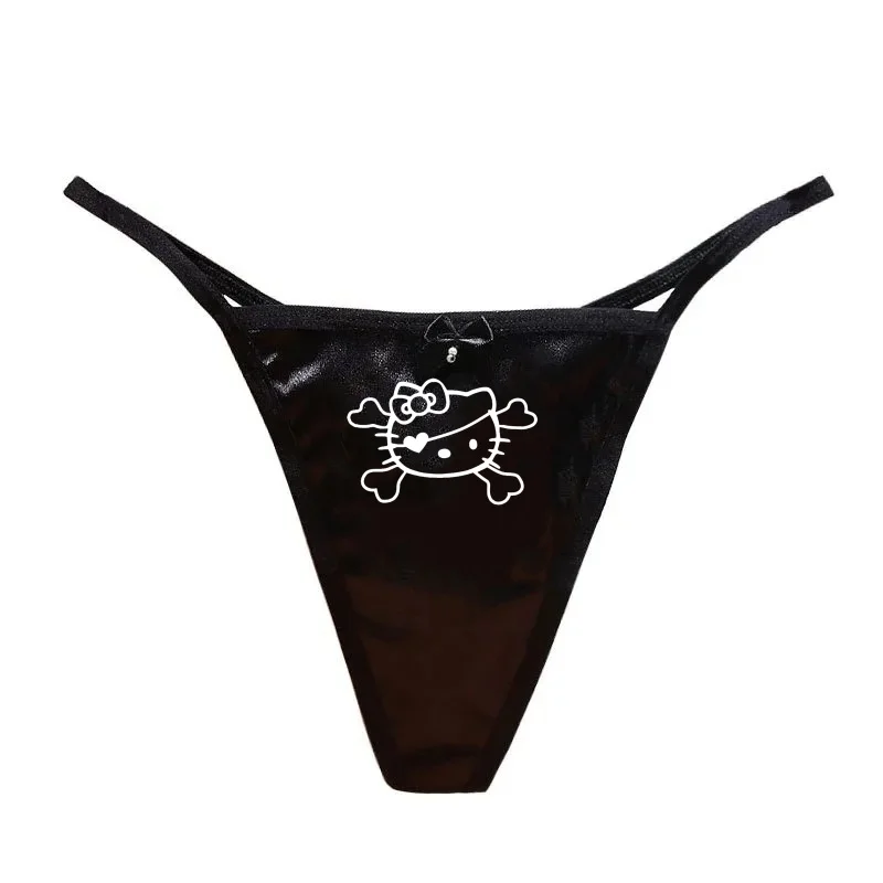 Anime Couple Underwear Hello Kitty Cute Thong Sexy Seamless Pearl Bow Low Waisted Pure Cotton Crotch Pants for Women Accessories