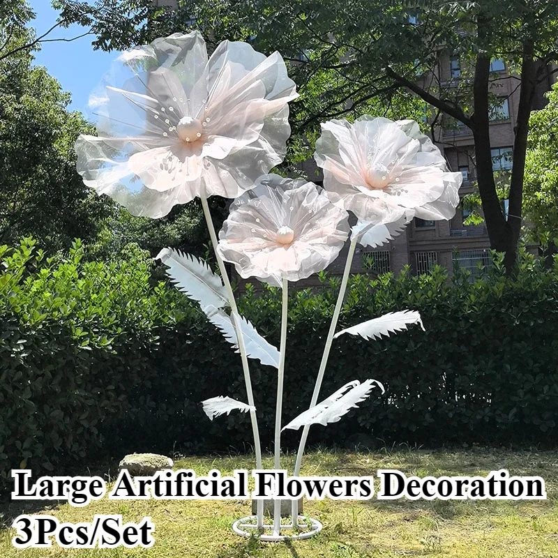 3PCS Plus Size Artificial Flowers Wedding Stage Road Lead Flowers Silk Flowers Window Display Garden Home Decor Mariage Decor