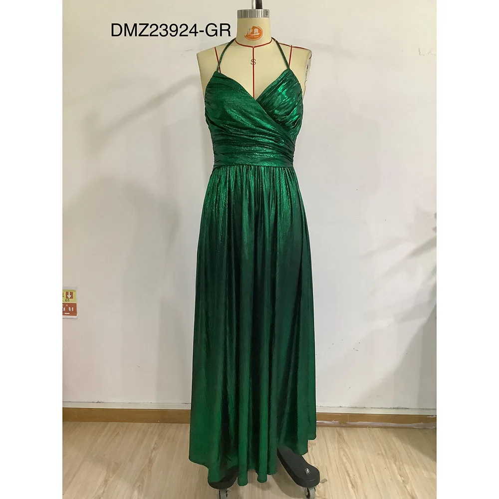 ICCLEK Wedding Guest Dresses Платья На Свадьбу Гость Women\'s Christmas Dress Платье Женское Вечернее Shiny Green Dress