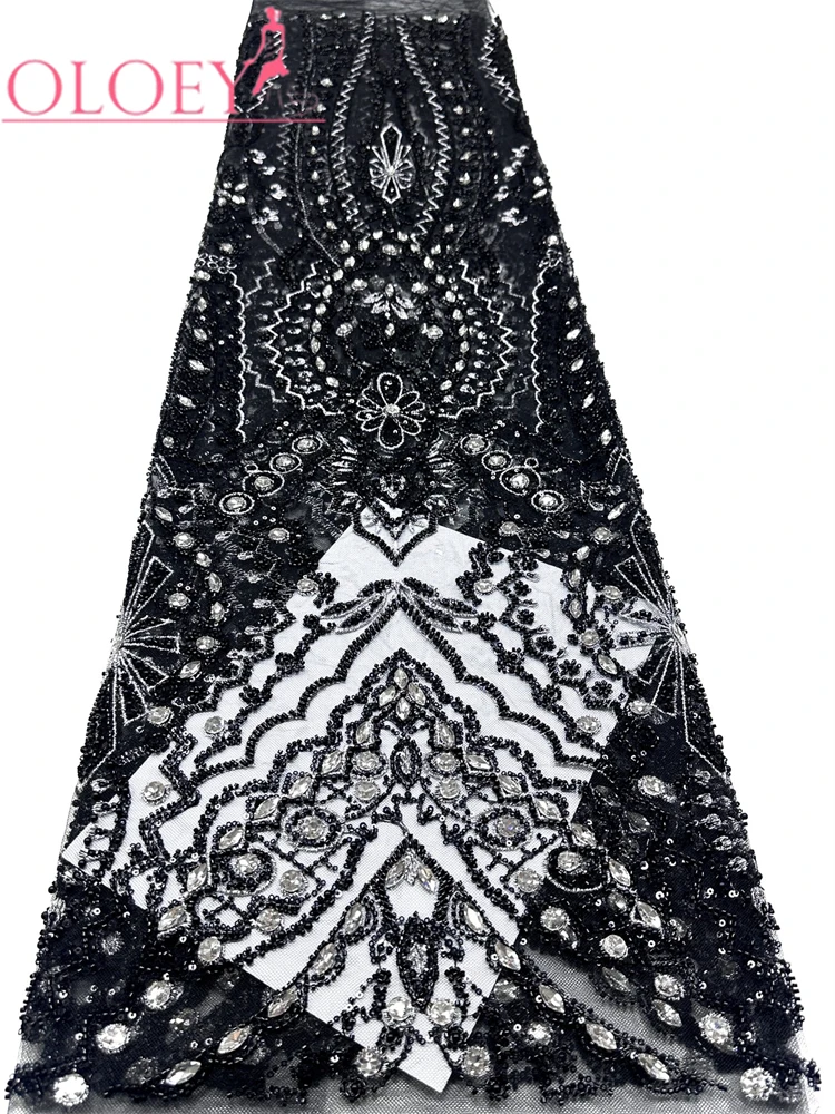 Tela de Tul con Cuentas Francesas de Alta Calidad Africana, con Lentejuelas y Perlas, para Vestidos de Novia, Estilo 2026, Nigeria