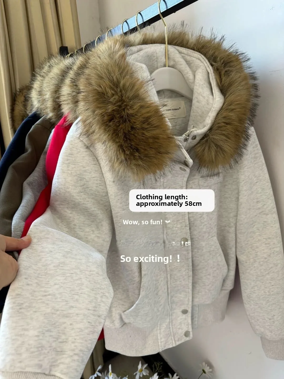 

American High Street Thickened Hooded Sweatshirt Jacket Women's Cottonadded Loose Short Style Autumn Winter Top