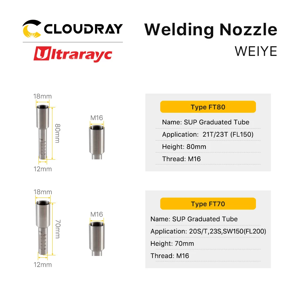 Original SUP Weiye Graduated Tube Welding Head Nozzle Cutting Nozzle Accessories for SUP20S/T, SUP23S, SW150, SUP21T, SUP23T