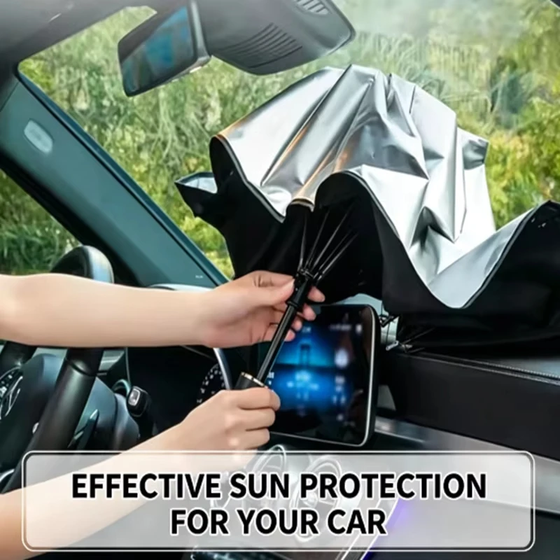 Sombrinha Retrátil para Para-brisa de Carro, Protetor Solar, Isolamento Térmico, Bloqueio UV, Cobertura para Janela Frontal, Proteção Contra Calor, Novo