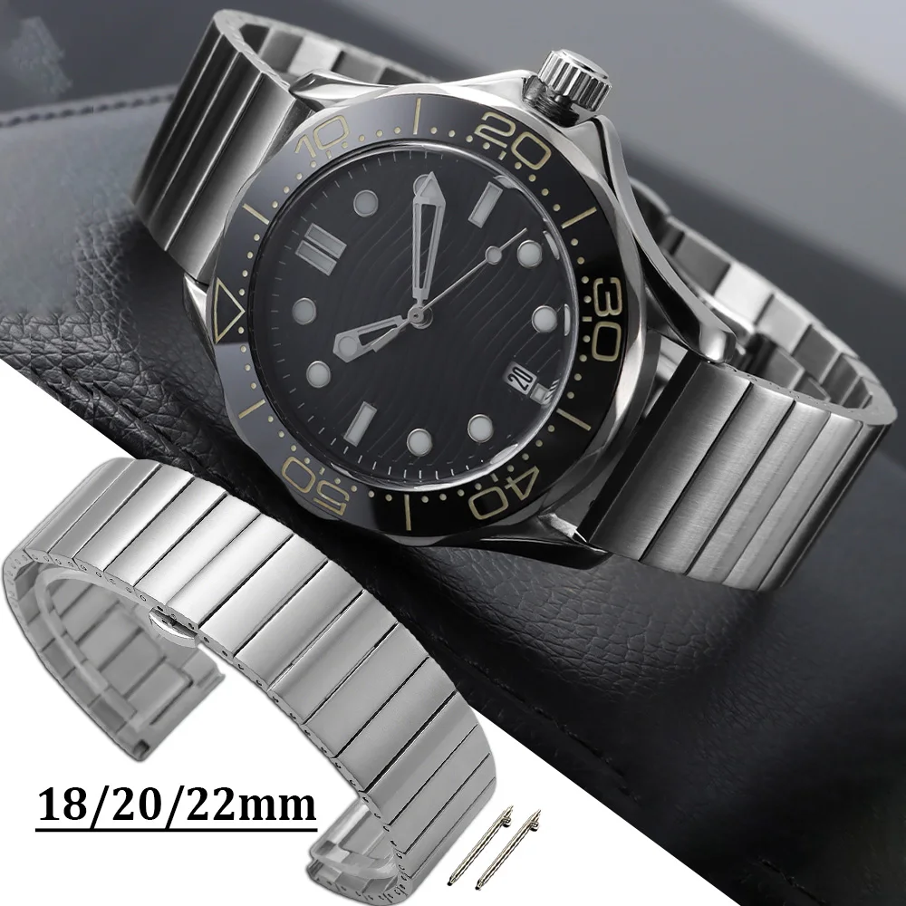 

Business Metal Strap Solid Stainless Steel Watch Band 18 20 22mm Quick Release Bracelet Men Women Wristbands for Seiko for Omega
