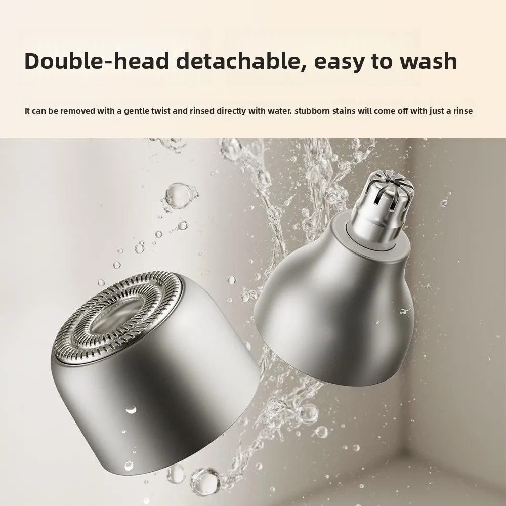 YJQ Portable 2-in-1 Electric Nose Hair Trimmer Portable Mini Multifunctional Double Head Razor