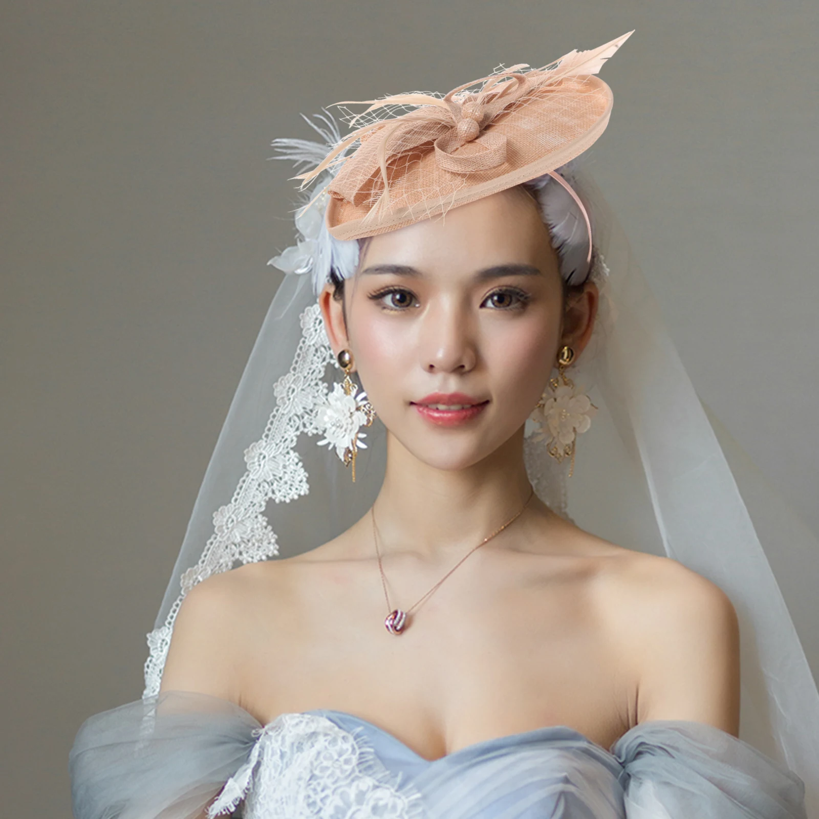 1pc Flower Veil Hair Band Band Women Headwear Party Headdress Wedding Birthday Photo Prop Hair Tool