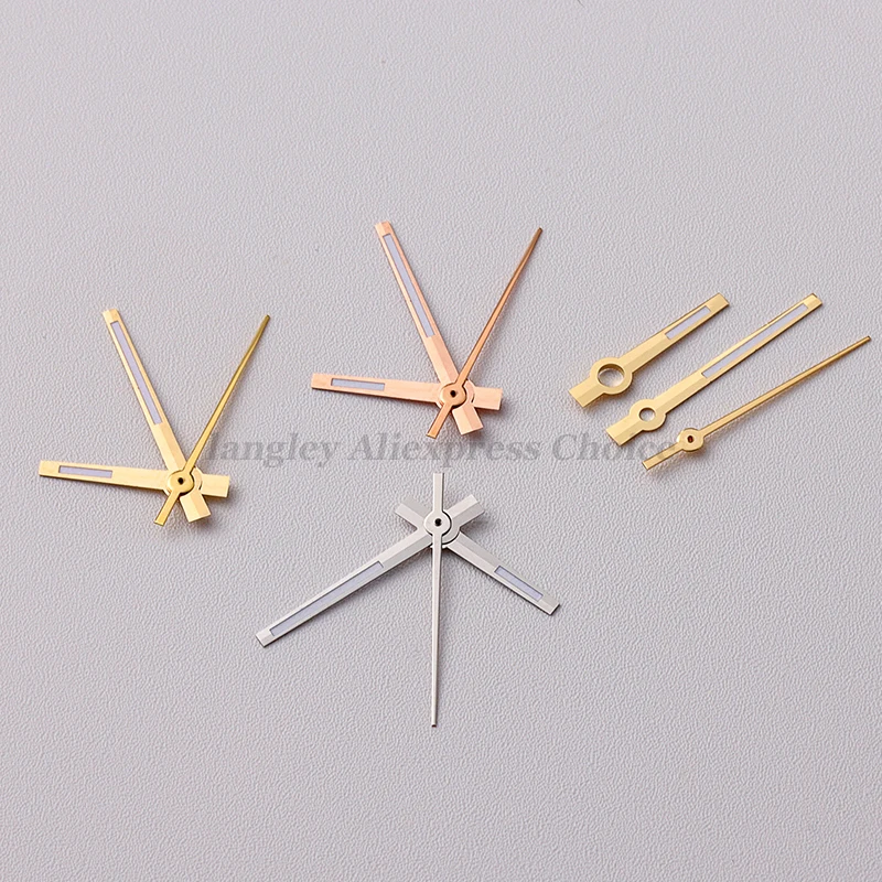 Серебряные иглы NH35 NH36 Часы Aiguille Hands C3 Super Lume Pointer Стиль дубинки Datejust Стрелки полированные для автоматического механизма