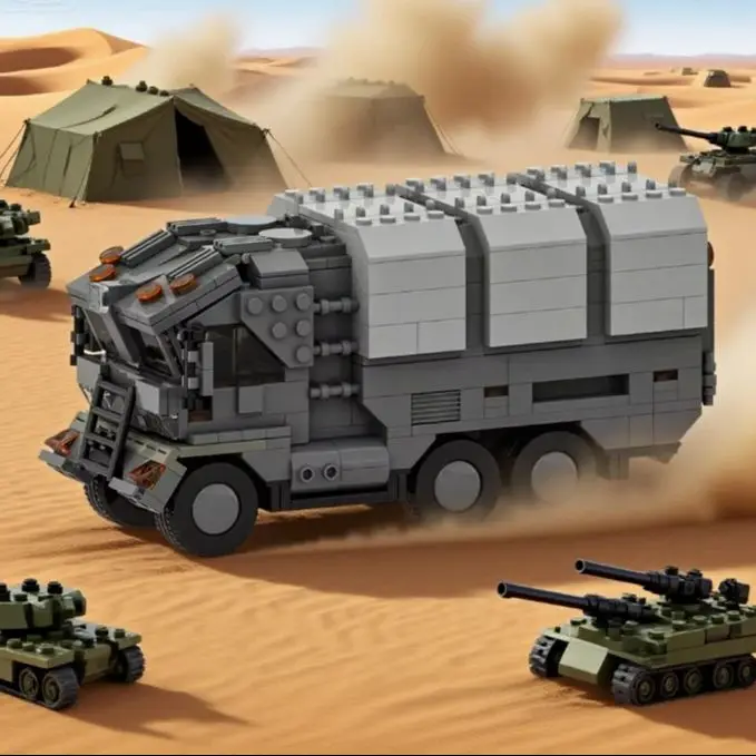 

537PCS MOC High-Tech Futuristic Military Truck Building Blocks Kit City Boxtype Troop Carrier Armored Model Car Toys Boys Gift