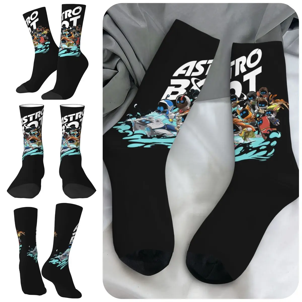 Astrobots Playroom Game High elasticity polyester Men and Women printing Socks,Applicable throughout the year Dressing Gift