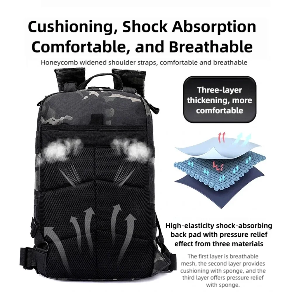 QS  Tactical Backpack 30L Waterproof 600D Oxford Military Assault Pack 3 Day Bug Out Bag Molle for Trekking Hiking Camping
