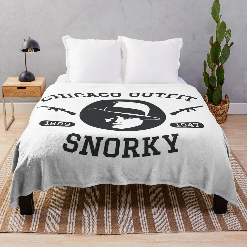 Al Capone 'Snorky' Portrait Logo - Chicago Outfit Throw Blanket Polar Luxury Designer for sofa Blankets