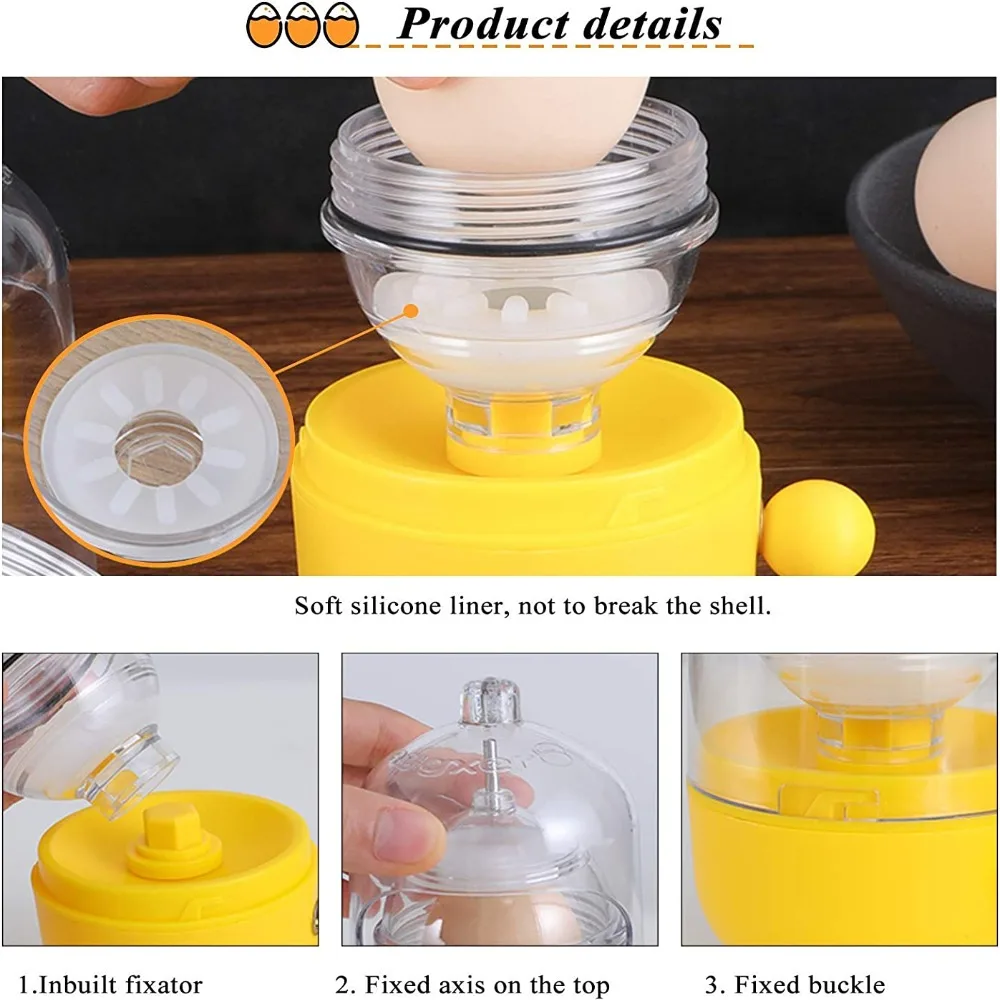 Kitchen Accessories Egg Yolk Shaker Gadget Manual Puller Mixing Golden Whisk Eggs Spin Mixer Stiring Maker Cooking Baking Tools