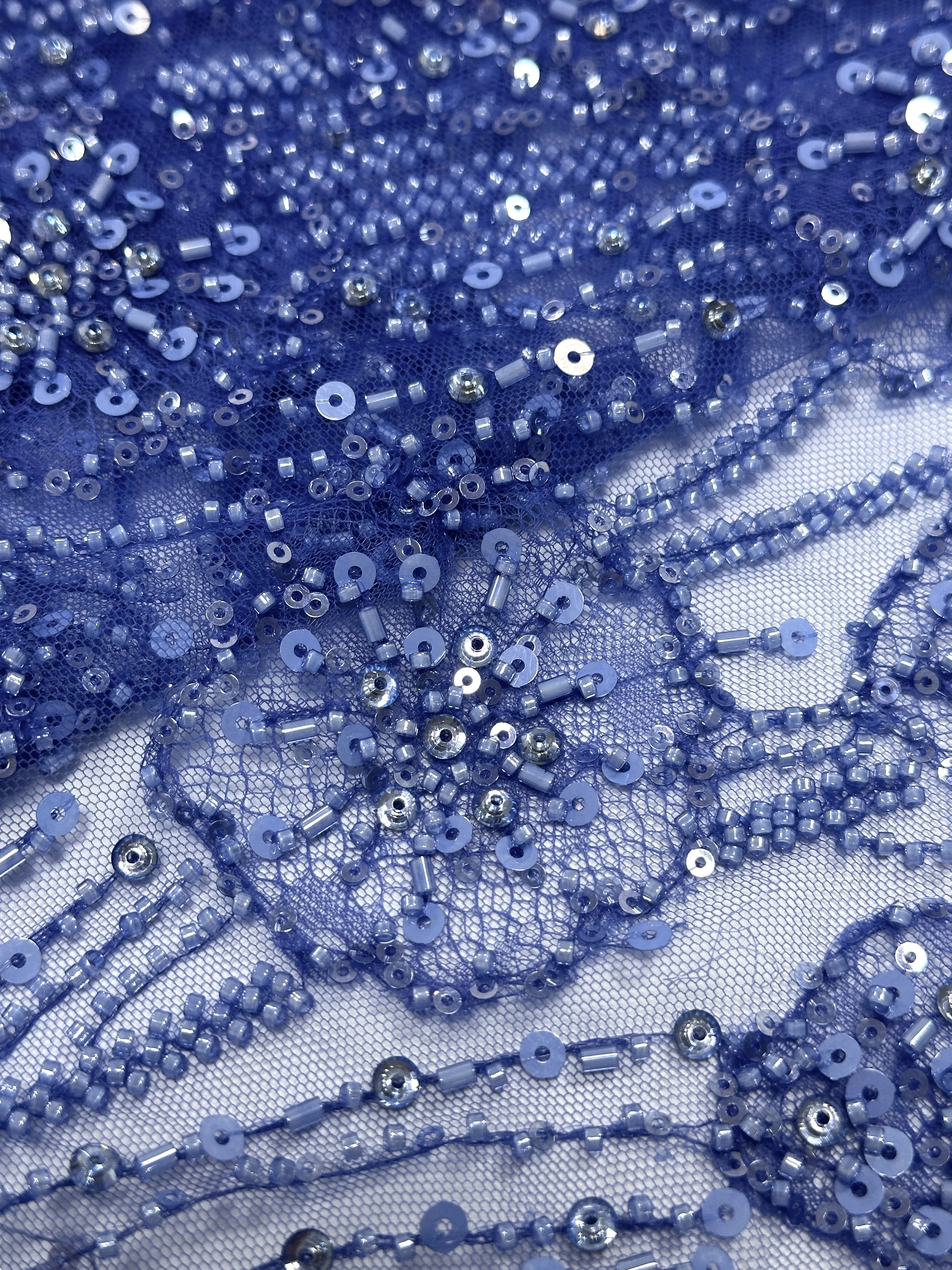 

Madison Latest African Groom Lace Fabric 2025 Luxury French Sequins Mesh Lace Fabric High-end Beaded For Wedding Dresses