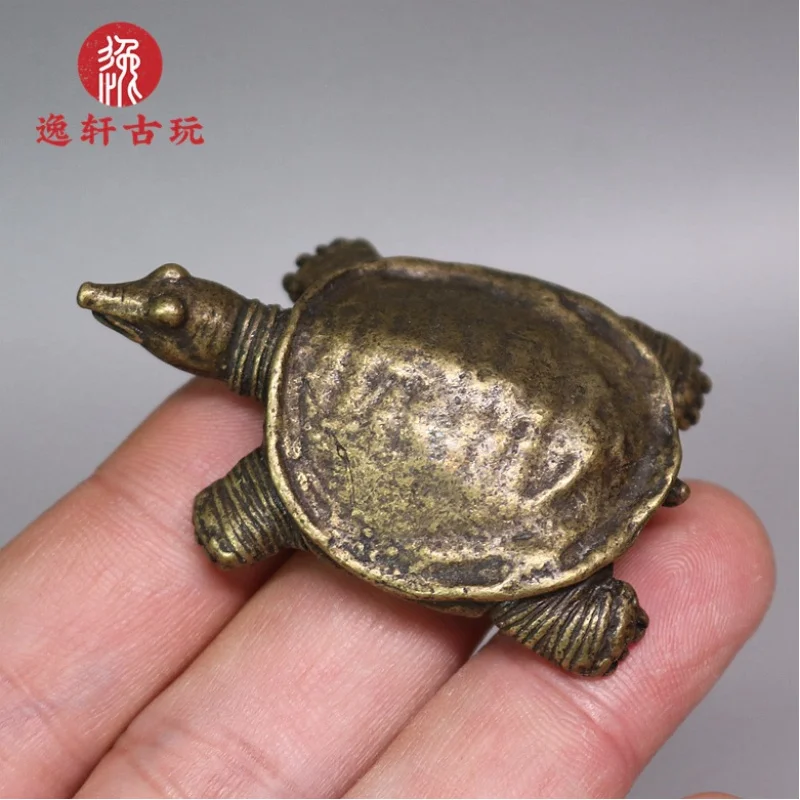 

Animal Figure Statues Home Decor Brass Turtle Bronze Sculpture Solid Turtle Handheld Piece Bronze Art Bronze Pet Bronze Device