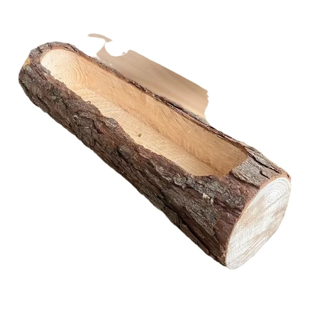 

Creative Modern Wood Log Plant Pots Long Rectangle Circle Special ape Wood Pile Mea Plants Home Decoration Accories